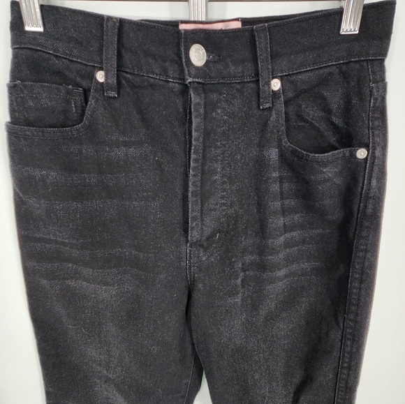 REVICE Ex-Boyfriend Ripped High Waisted Straight Leg Jean Black SZ 24 NWT - Picture 3 of 14
